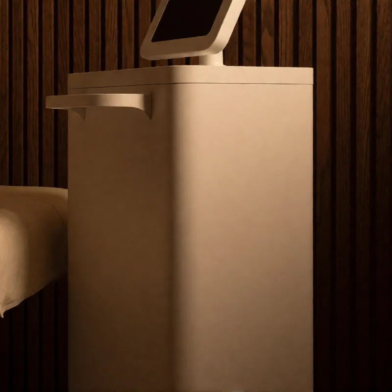 The laser room, which has its own door and its own eyewear station